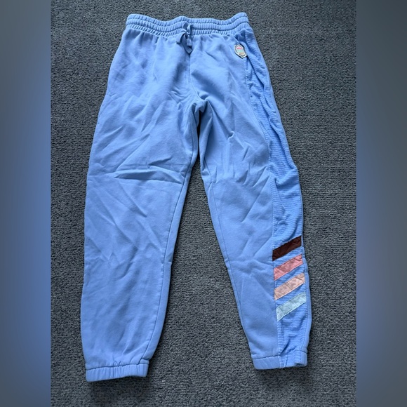 Rip Curl Pants - Rip Curl Women’s Light Blue Joggers with Colorful Stripes